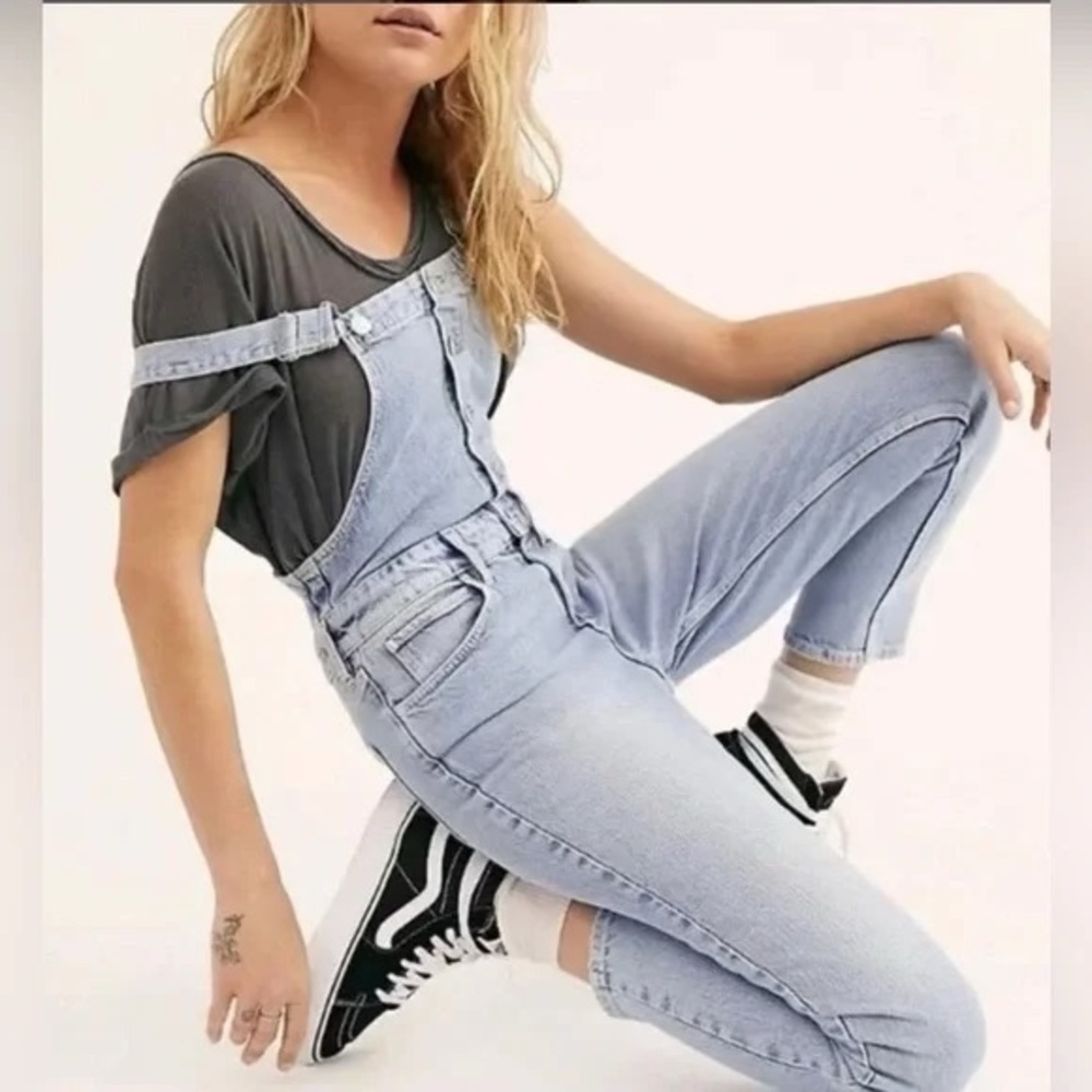 Free People Denim Shelby Overalls